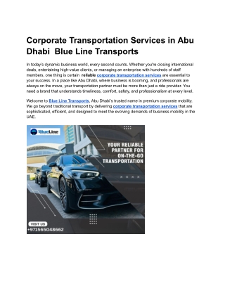 Blueline transport Blog