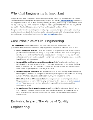 E - Why Civil Engineering is Important