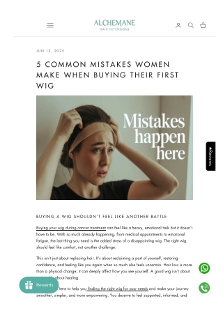 5 Common Mistakes Women Make When Buying Their First Wig