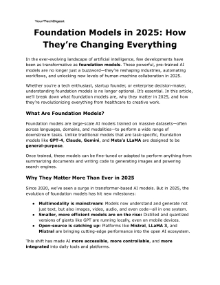 Foundation Models in 2025_ How They’re Changing Everything
