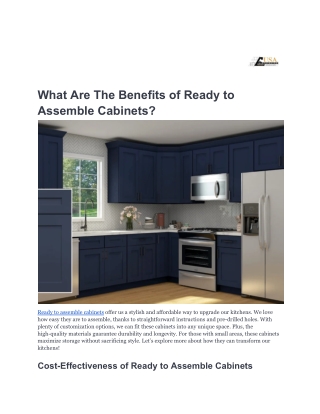 What Are The Benefits of Ready to Assemble Cabinets_