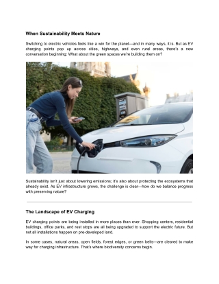 EV Charging and Biodiversity_ Balancing Progress with Green Spaces