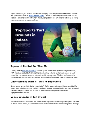 Discover Indore’s Premier Turf & Court Facility for Football, Cricket & Pickleball Fun