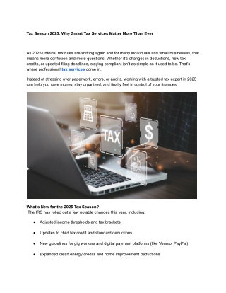 Tax Season 2025_ Why Smart Tax Services Matter More Than Ever