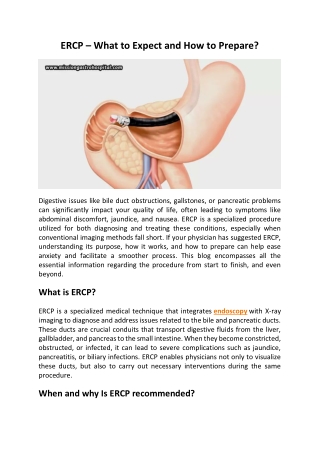 ERCP – What To Expect And How To Prepare