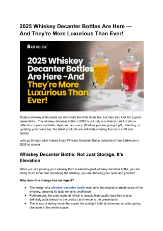2025 Whiskey Decanter Bottles Are Here — And They're More Luxurious Than Ever