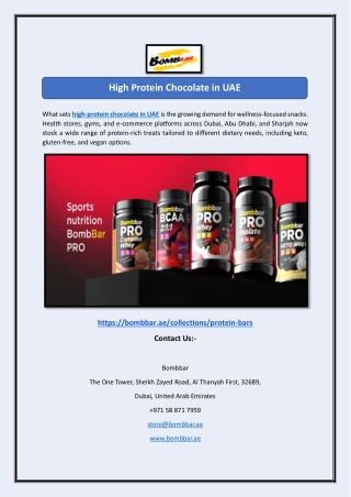 High Protein Chocolate in UAE