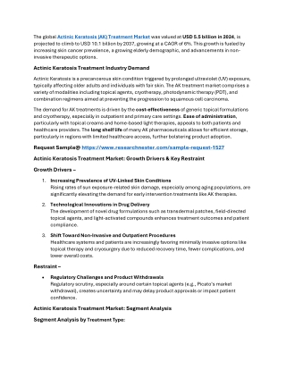 Actinic Keratosis Treatment Market Size, Share & Competitive Landscape