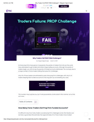 Why Traders Fail PROP FIRM Challenges pdf- Telegram Signal Copier