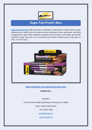 Sugar Free Protein Bars