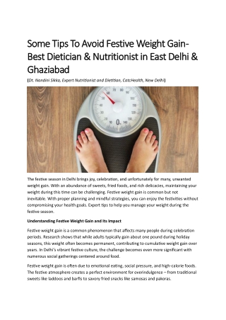 Some Tips To Avoid Festive Weight Gain