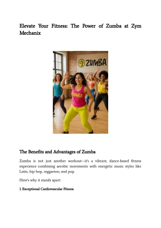 Elevate Your Fitness_ The Power of Zumba at Zym Mechanix