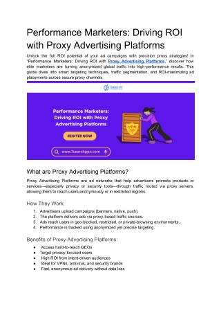 Performance Marketers_ Driving ROI with Proxy Advertising Platforms