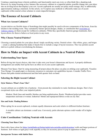 How to Make an Impact with Accent Cabinets in a Neutral Palette