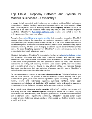 Top Cloud Telephony Software and System for Modern Businesses  Office24by7.docx  Google Docs