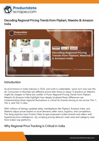 Decoding Regional Pricing Trends from Flipkart, Meesho & Amazon India