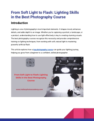 From Soft Light to Flash_ Lighting Skills in the Best Photography Course_Indian Photo Academy