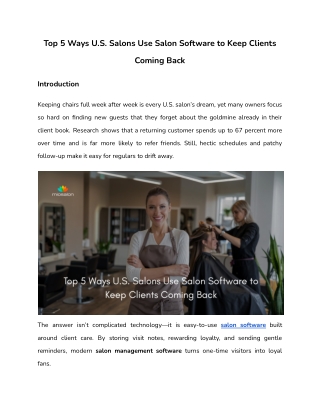 Top 5 Ways U.S. Salons Use Salon Software to Keep Clients Coming Back