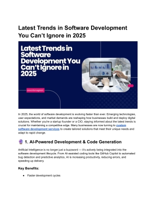 Latest Trends in Software Development You Can’t Ignore in 2025