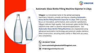 Automatic Glass Bottle Filling Machine Exporter in Libya