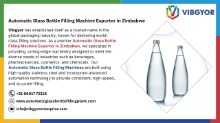Automatic Glass Bottle Filling Machine Exporter in Zimbabwe