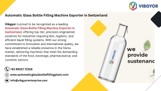Automatic Glass Bottle Filling Machine Exporter in Switzerland