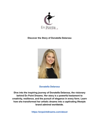 Discover the Story of Donatella Delarosa
