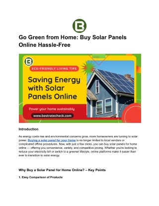 Your Home Deserves Solar – Buy Panels Online with Confidence