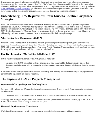 **Understanding LL97 Requirements: Your Guide to Effective Compliance Strategies