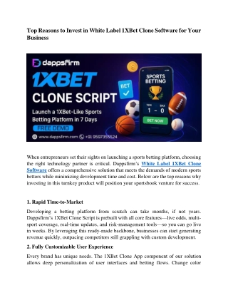 1XBet Clone Script for Businesses Seeking a Ready-Made Sportsbook Solution