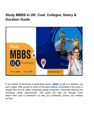 Study MBBS in UK_ Cost, Colleges, Salary & Duration Guide