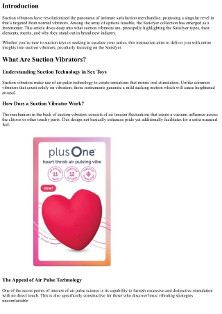 The Ultimate Guide to Suction Vibrators: Why the Satisfyer Stands Out