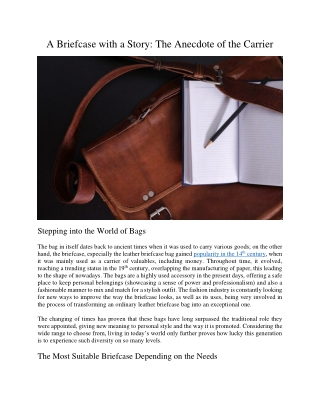 a briefcase with a story the anecdote