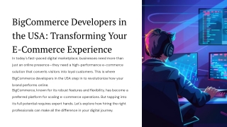 bigcommerce developers in the usa transforming