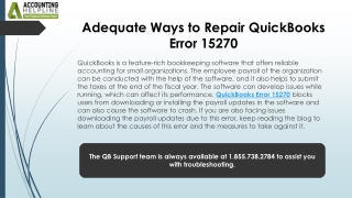 Easy Ways to Fix QuickBooks Error 15270