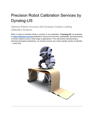 Precision Robot Calibration Services by Dynalog-US