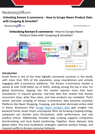 Unlocking Korean E-commerce - How to Scrape Naver Product Data with Coupang & Gmarket