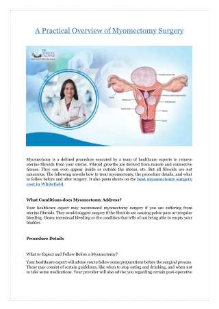 A Practical Overview of Myomectomy Surgery