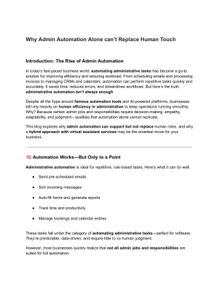 why admin automation alone can t replace human
