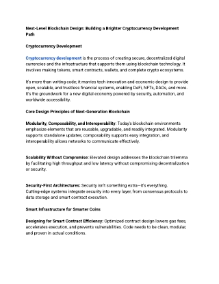 Next-Level Blockchain Design_ Building a Brighter Cryptocurrency Development Path