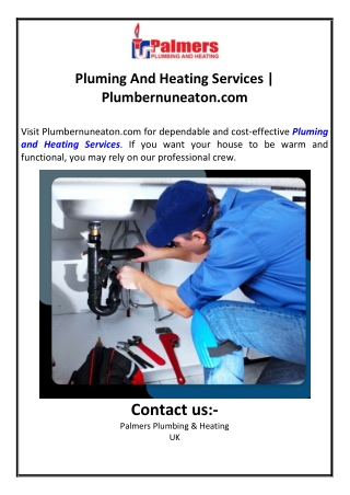 Pluming And Heating Services | Plumbernuneaton.com