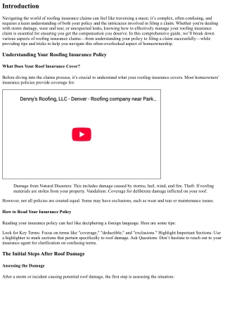 Navigating Roofing Insurance Claims: Tips and Tricks