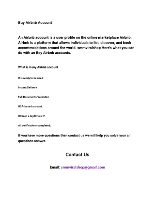 Buy Airbnb Account