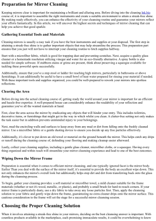 Top Secrets Of Mirror Cleaning