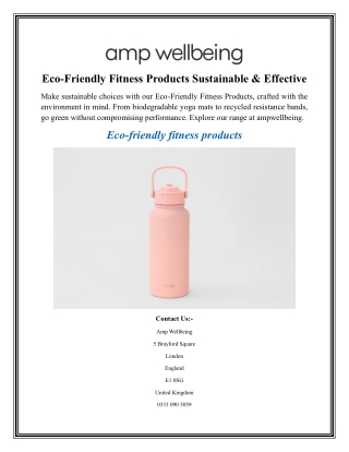 Eco-Friendly Fitness Products Sustainable & Effective
