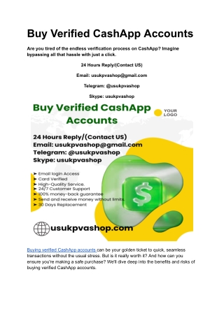Buy Verified CashApp Accounts