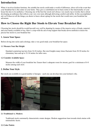 How to Choose the Right Bar Stools to Elevate Your Breakfast Bar
