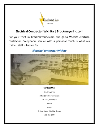 Electrical Contractor Wichita Brockmeyerinc.com.