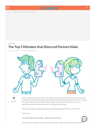 The Top 5 Mistakes that Divorced Parents Make