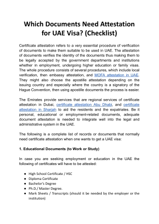Which Documents Need Attestation for UAE Visa_ (Checklist)